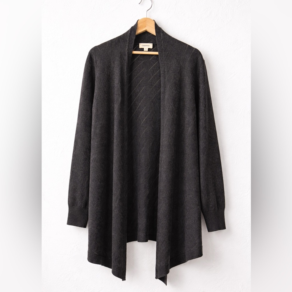 L’AGENCE Lambswool Cashmere Angora Blend Longline Open-Front Cardigan XS